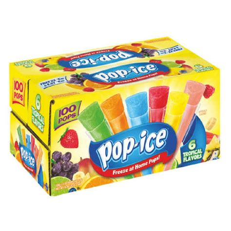 Pop-Ice Tropical Flavors Giant Freeze Pops, 1.5 Oz., 100 Count ...