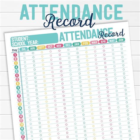 Attendance Tracker Printable