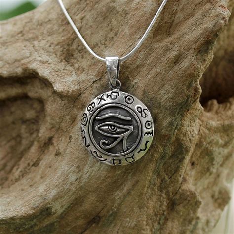 Sterling Silver Eye of Horus Pendant Necklace from Thailand - Watchful ...