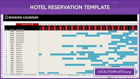 Hotel Reservation Template » EXCELTEMPLATES.org