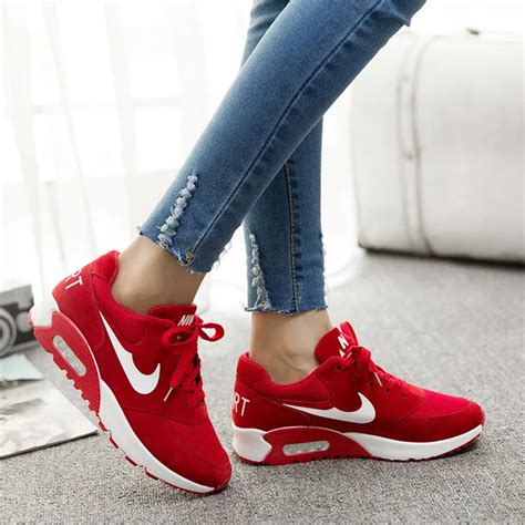 Women Shoes 2015 Fashion Red Wedge Sneakers Low Top Air Mesh Cozy ...