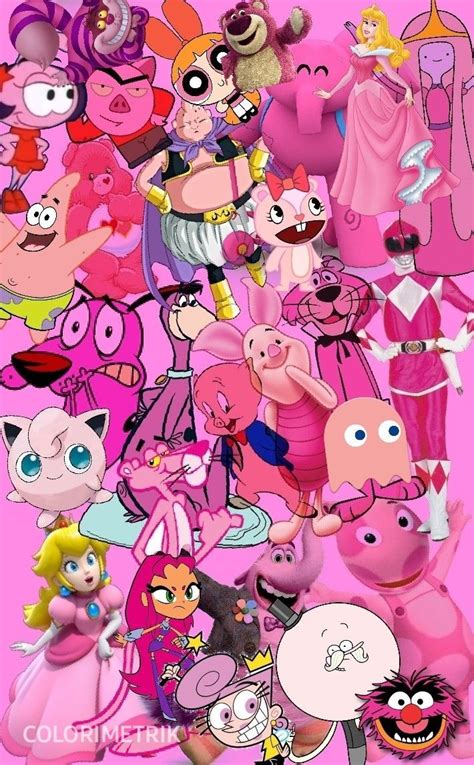 many different cartoon characters are grouped together in this photo ...