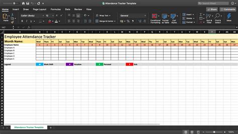 Employee Attendance Tracker Template