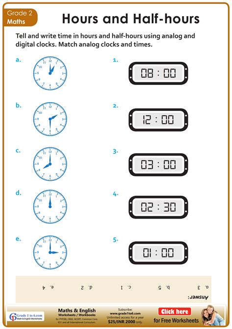 Digital Clocks Worksheets