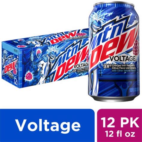 Mountain Dew® Voltage Raspberry Citrus & Ginseng Soda Cans, 12 cans ...