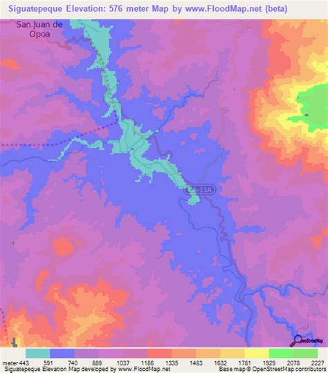 Elevation of Siguatepeque,Honduras Elevation Map, Topography, Contour