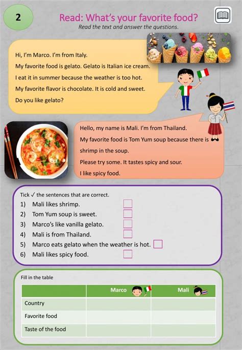 What's Your Favorite Food - Interactive Worksheet