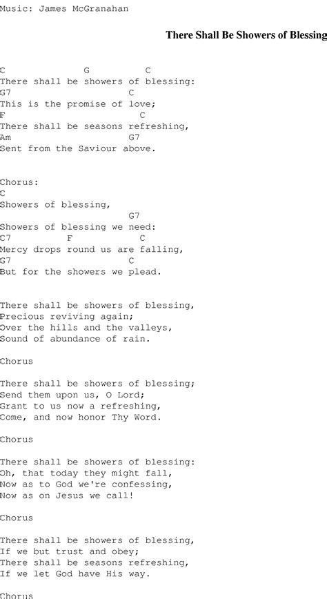 There Shall Be Showers Of Blessing Lyrics And Chords - LyricsWalls