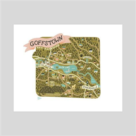 Goffstown NH Map, an art print by Amy Bouchard - INPRNT