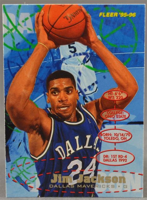 1995-96 Fleer NBA #34 Jim Jackson Dallas Mavericks Trading Card