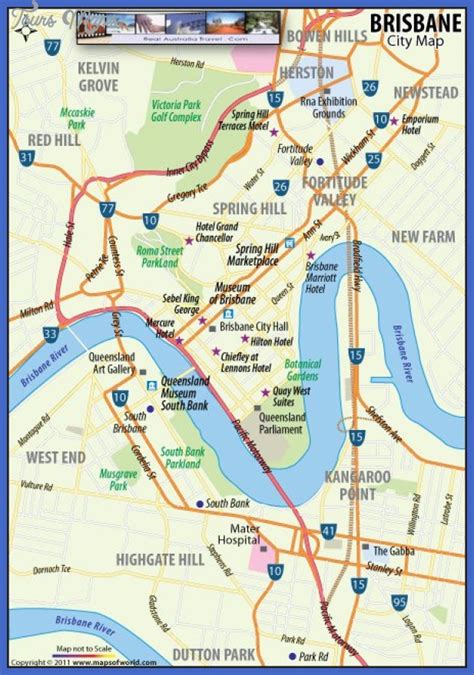 Brisbane Map Tourist Attractions - ToursMaps.com