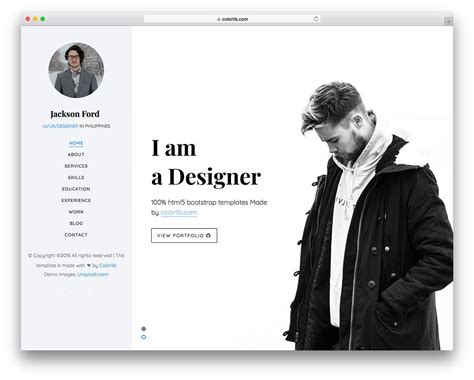 Jackson | Portfolio web design, Personal website templates, Personal ...