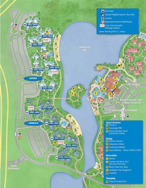 Printable Map Of Disney Caribbean Resort