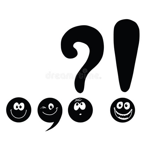 Set of Funny Smiley Punctuation Stock Vector - Illustration of comma ...