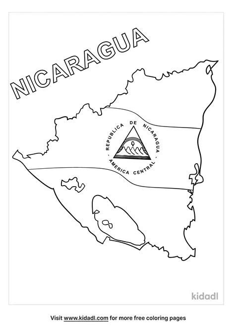 Nicaragua Flag Coloring Page Flag Coloring Pages Nicaragua Flag | The ...