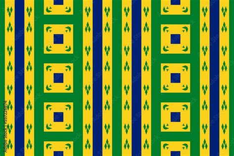 Geometric pattern in the colors of the national flag of Saint Vincent ...