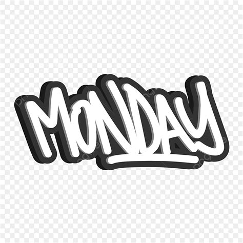 Word Art Styles Vector Art PNG, Monday Simple Word Art, Lettering, Hand ...