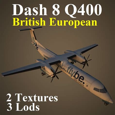 3d model bombardier dash 8 q400