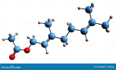 3D Image Of Geranyl Acetate Skeletal Formula Stock Photo ...