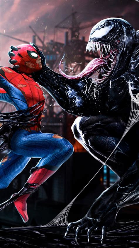 2160x3840 Spiderman Vs Venom Digital Art Sony Xperia X,XZ,Z5 Premium ...