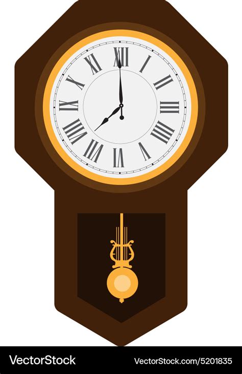 Pendulum clock Royalty Free Vector Image - VectorStock