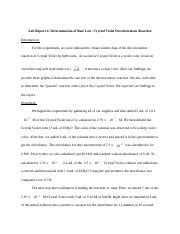 Lab 4 Report.docx - Lab Report 4: Determination of Rate Law: Crystal ...