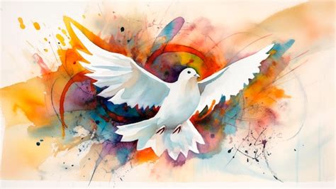 Premium AI Image | A abstract watercolor painting of a white dove of ...