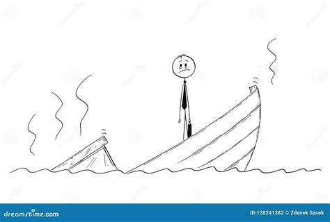 Sinking Boat Vector Illustration | CartoonDealer.com #49640810