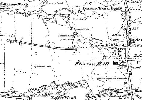 Euxton Hall and Grounds Map (old circa 1850). The Village of Euxton ...