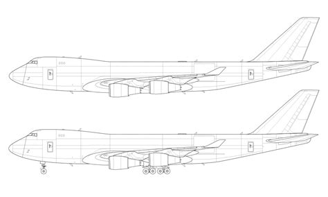 Boeing 747 Line Drawing