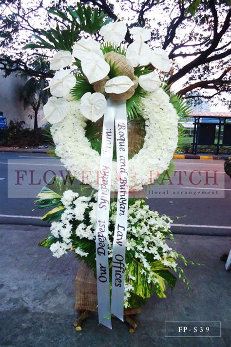 Wreath Arrangement of Anthuriums, Orchids & Mums | Sympathy & Funeral ...