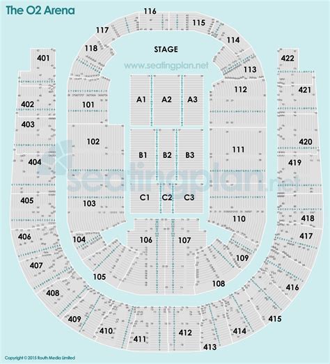 The O2 Arena Detailed Seating Plan