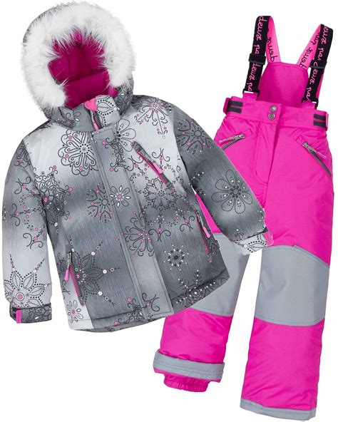 Deux par Deux Girls' 2-Piece Snowsuit Princes Below Zero Fuchsia - Deux ...