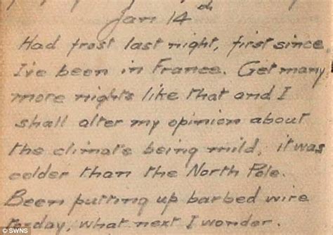 WWI soldier's diary reveals trench truce for day of name calling over ...