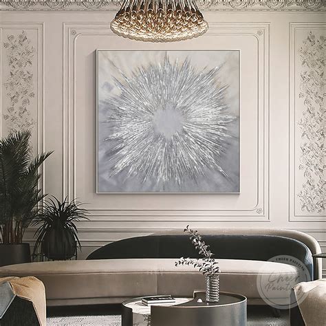 Silver Abstract Wall Art Hand Painted Original Painting - Etsy