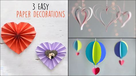 3 Easy Paper Decorations | Paper Craft | Handmade Decorations - 4 Gen ...