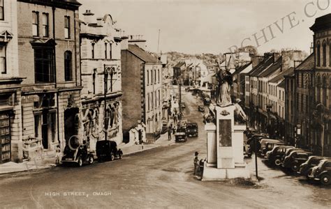 High Street, Omagh, Co. Tyrone, Northern Ireland, Old Irish Photograph ...