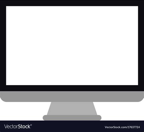 Computer monitor with blank screen icon image Vector Image