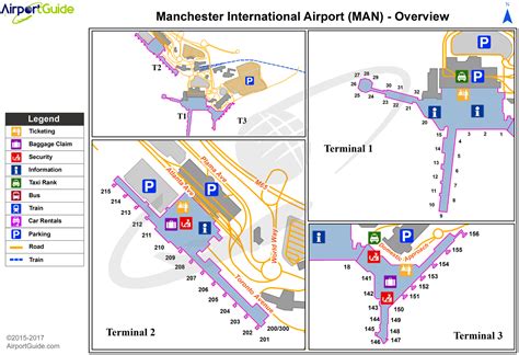 Manchester - Manchester (MAN) Airport Terminal Map - Overview ...