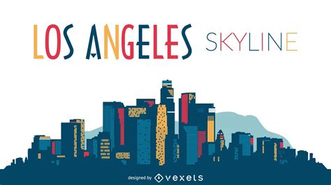 Los Angeles Skyline Silhouette Design Vector Download