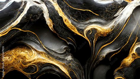 ภาพประกอบสต็อก Gold and black luxurious marble textured background ...