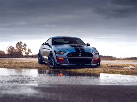 Wallpaper blue ford mustang shelby gt500, 2023 car desktop wallpaper ...