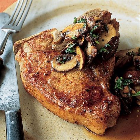 Pan-Fried Veal Chops with Mushrooms and Cilantro Recipe | Recipe | Veal ...