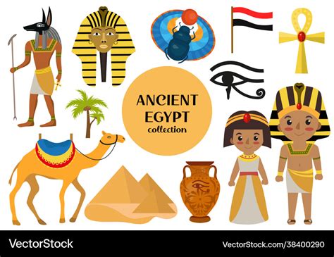 Ancient Egypt Set Objects Clip Art Collection Vector Image | The Best ...