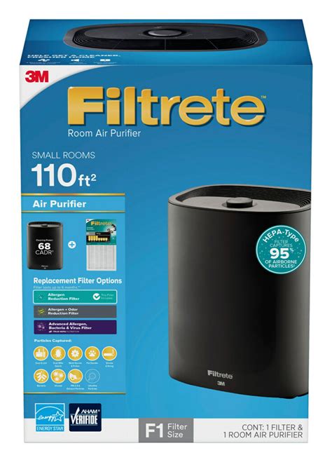 Filtrete by 3M Room Air Purifier, Console, 110 SQ Ft coverage, Black ...