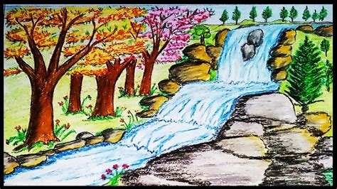 Easy Waterfall Drawing at GetDrawings | Free download