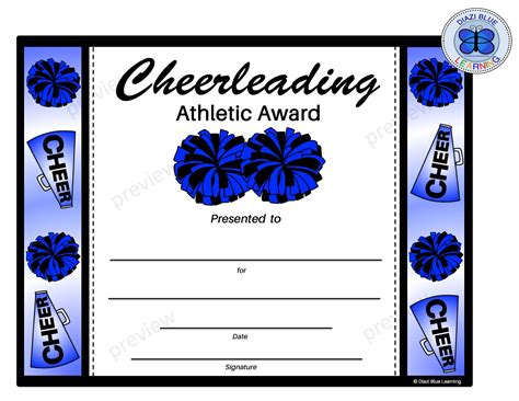 Cheerleading Certificate, Cheerleading Award, Editable Cheerleading ...