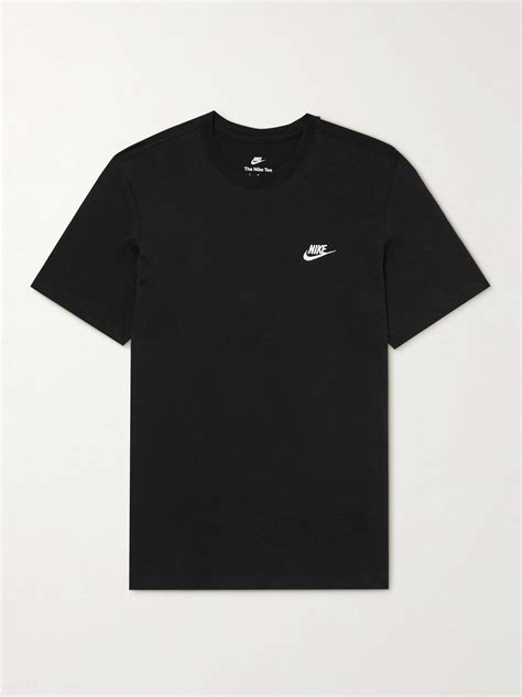 NIKE Sportswear Club Logo-Embroidered Cotton-Jersey T-Shirt for Men ...