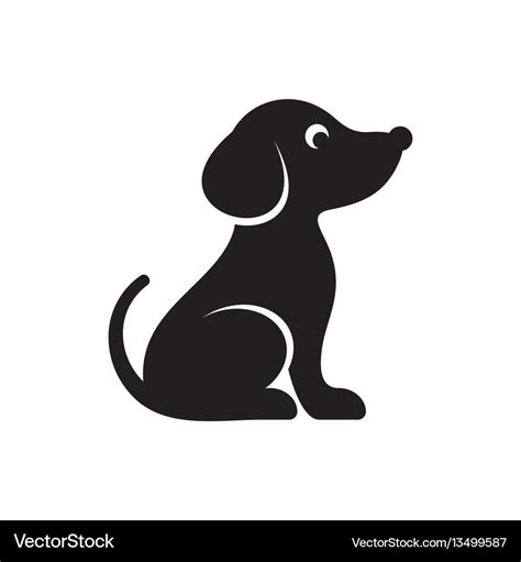 Cute black dog icon Royalty Free Vector Image - VectorStock