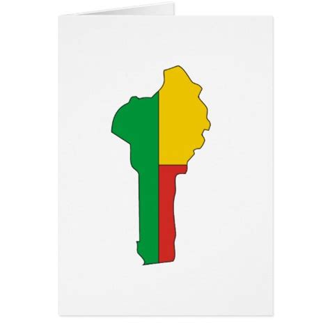 Benin flag map greeting cards | Zazzle